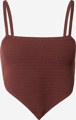 WEEKDAY Knitted Top in Brown: front