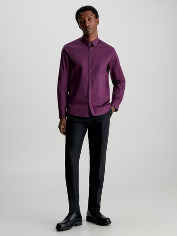 Calvin Klein Slim fit Button Up Shirt in Purple