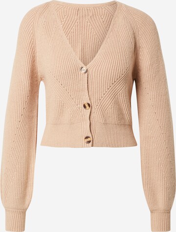 Cardigan Parallel Lines en beige : devant