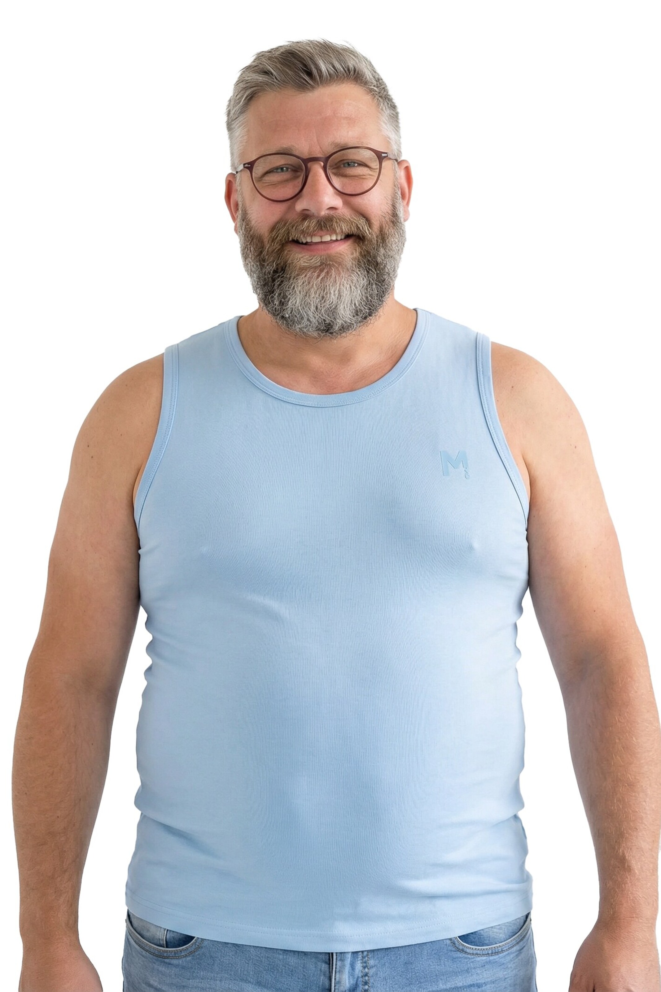 Men Plus Shirt in Blau: Vorderseite