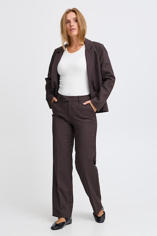 Pulz Wide Leg Hose 'PZBindy' in Braun