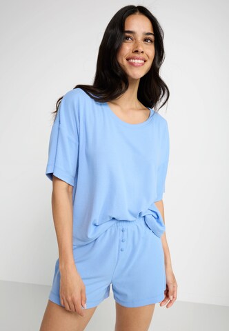 LSCN by LASCANA Short Pajama Set in Blue: front