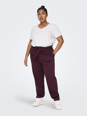 ONLY Carmakoma Regular Pleat-Front Pants in Purple