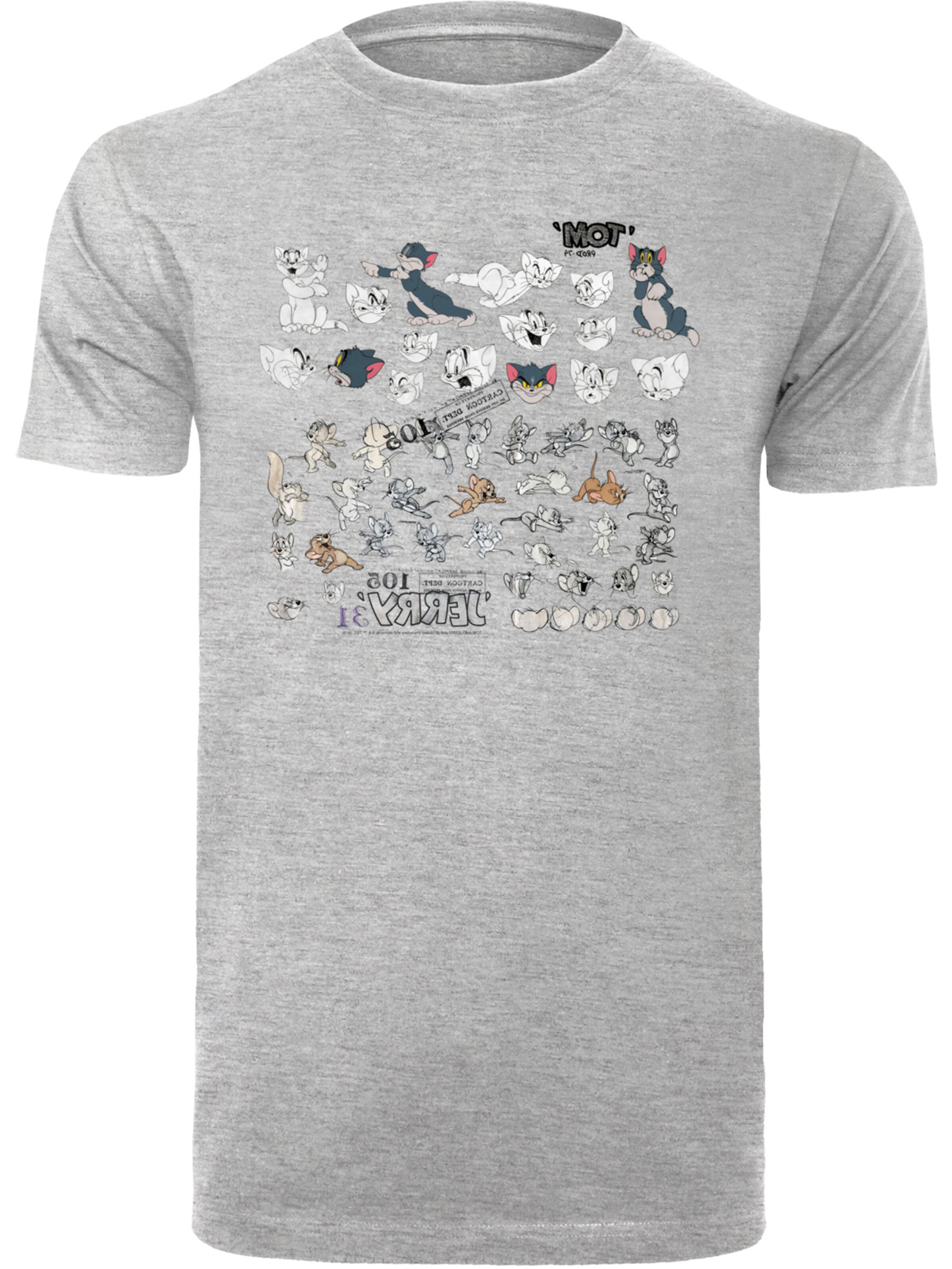 F4NT4STIC T-Shirt 'Tom und Jerry Cartoon Dept' in Grau: Vorderseite