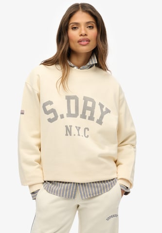 Sweat-shirt Superdry en beige : devant