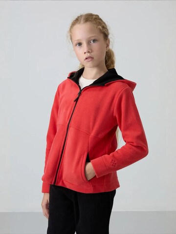 Tommy Life Dressipluus 'TOMMY Unisex-Kapuzen-Sweatshirt Für Jugendliche Mit Reißverschluss', värv punane
