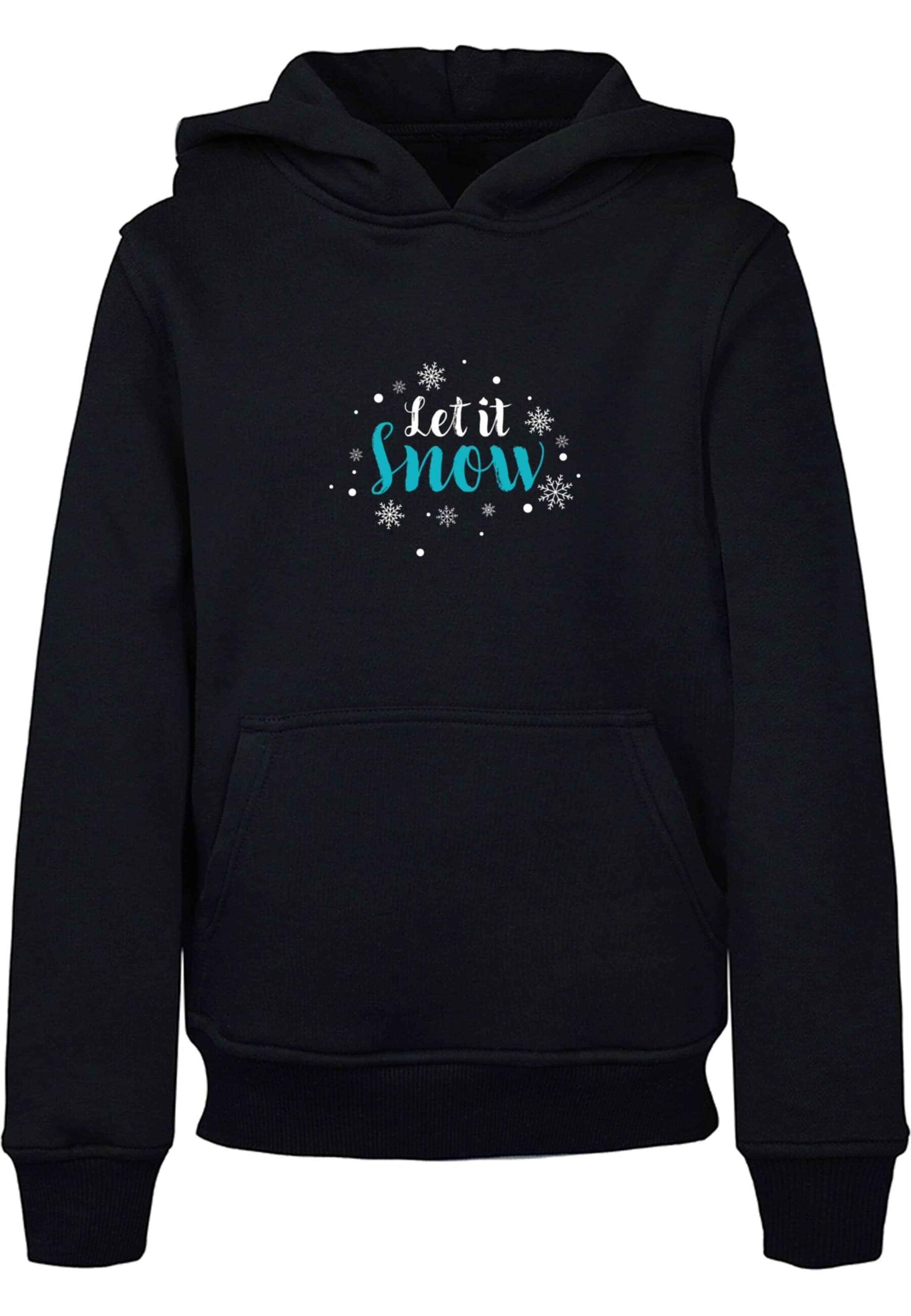 Merchcode Sweatshirt 'Let It Snow' in Black: front