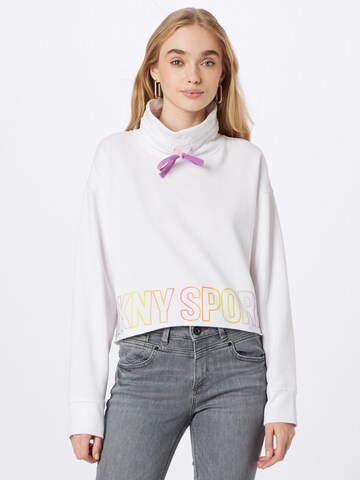 DKNY Performance Sportief sweatshirt in Wit: voorkant