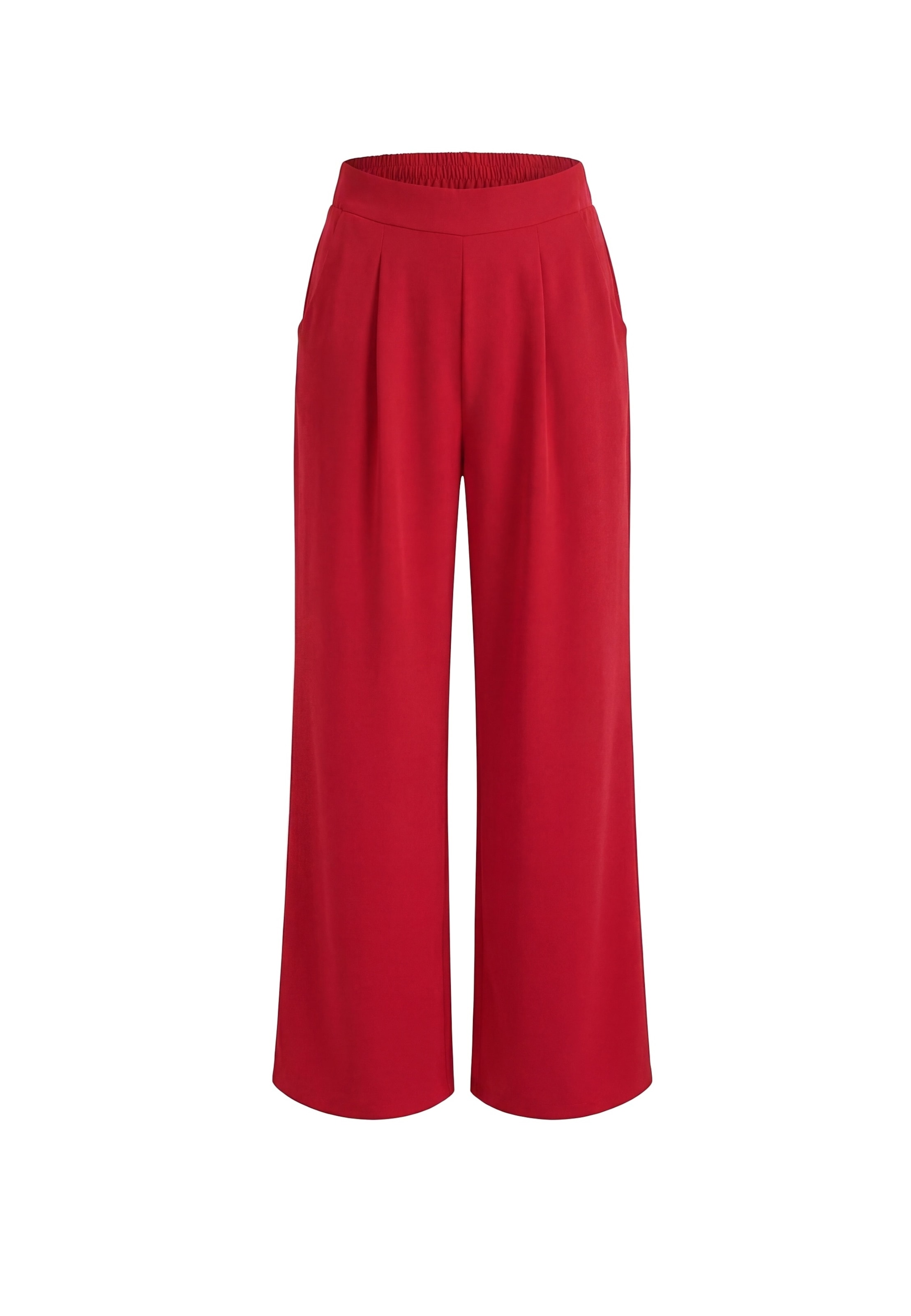 faina Pleat-Front Pants in Red: front
