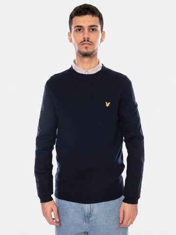 Lyle & Scott Sweter 'Cotton Merino Crew Neck Jumper Dark Navy' w kolorze niebieski