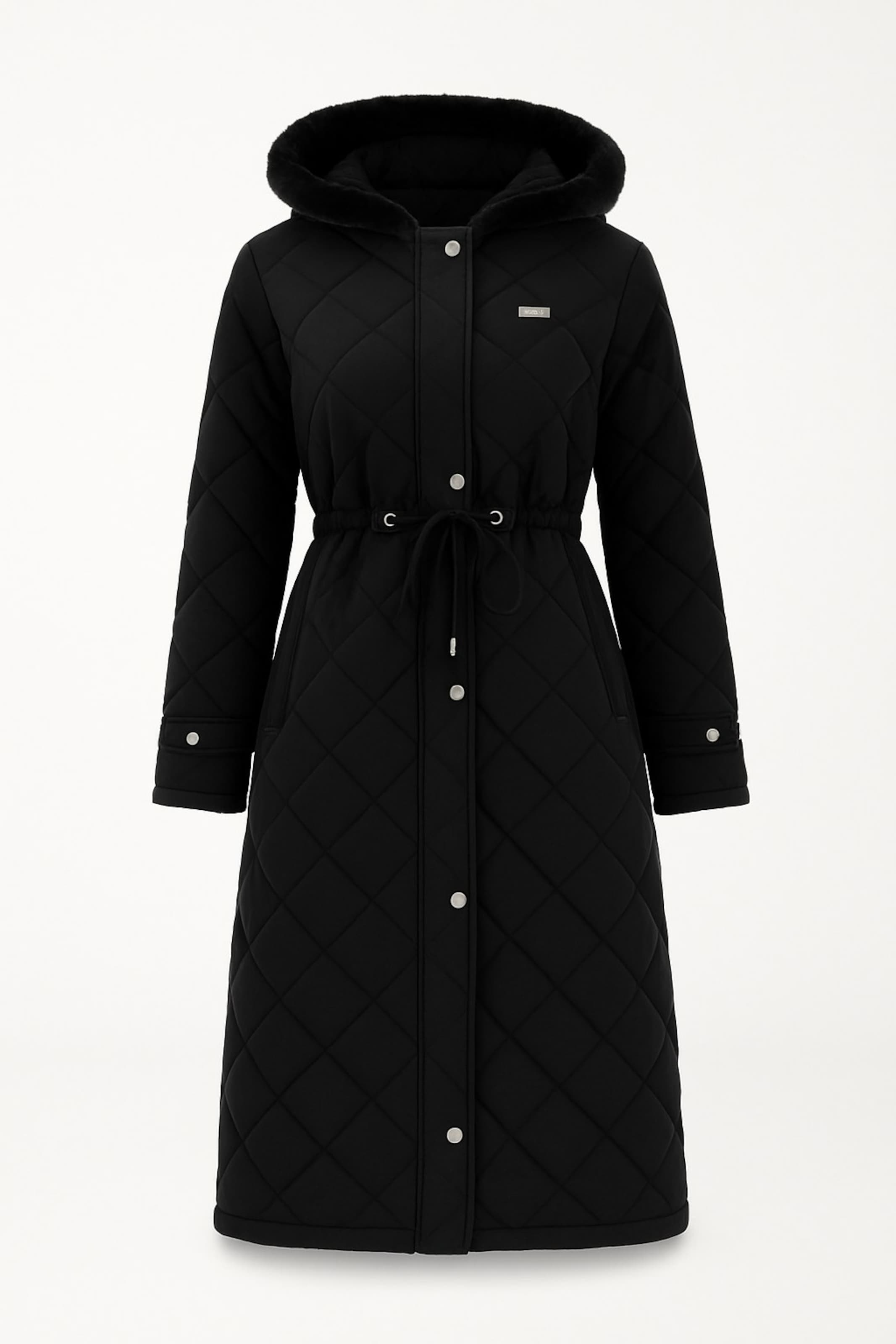 MODAMIHRAM Mantel in Schwarz: Vorderseite