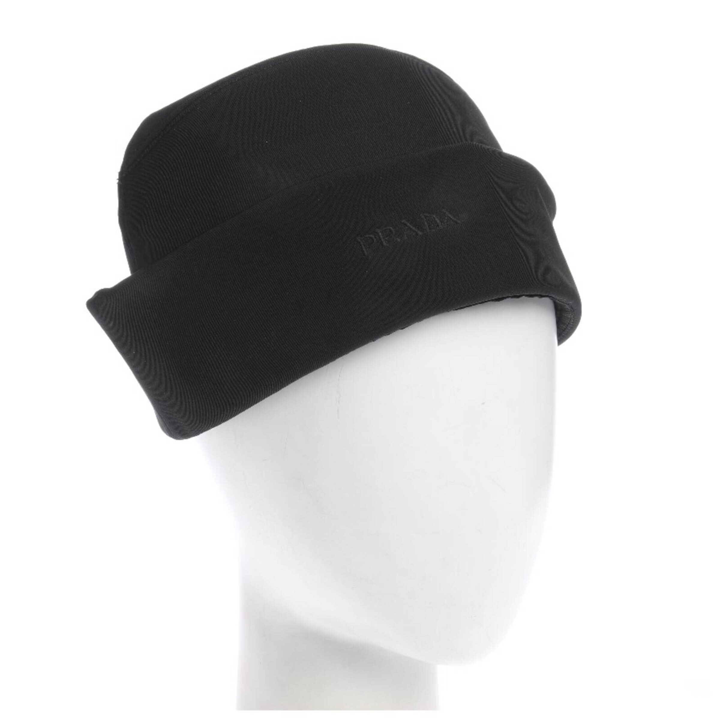 PRADA Mütze M in Schwarz: Vorderseite