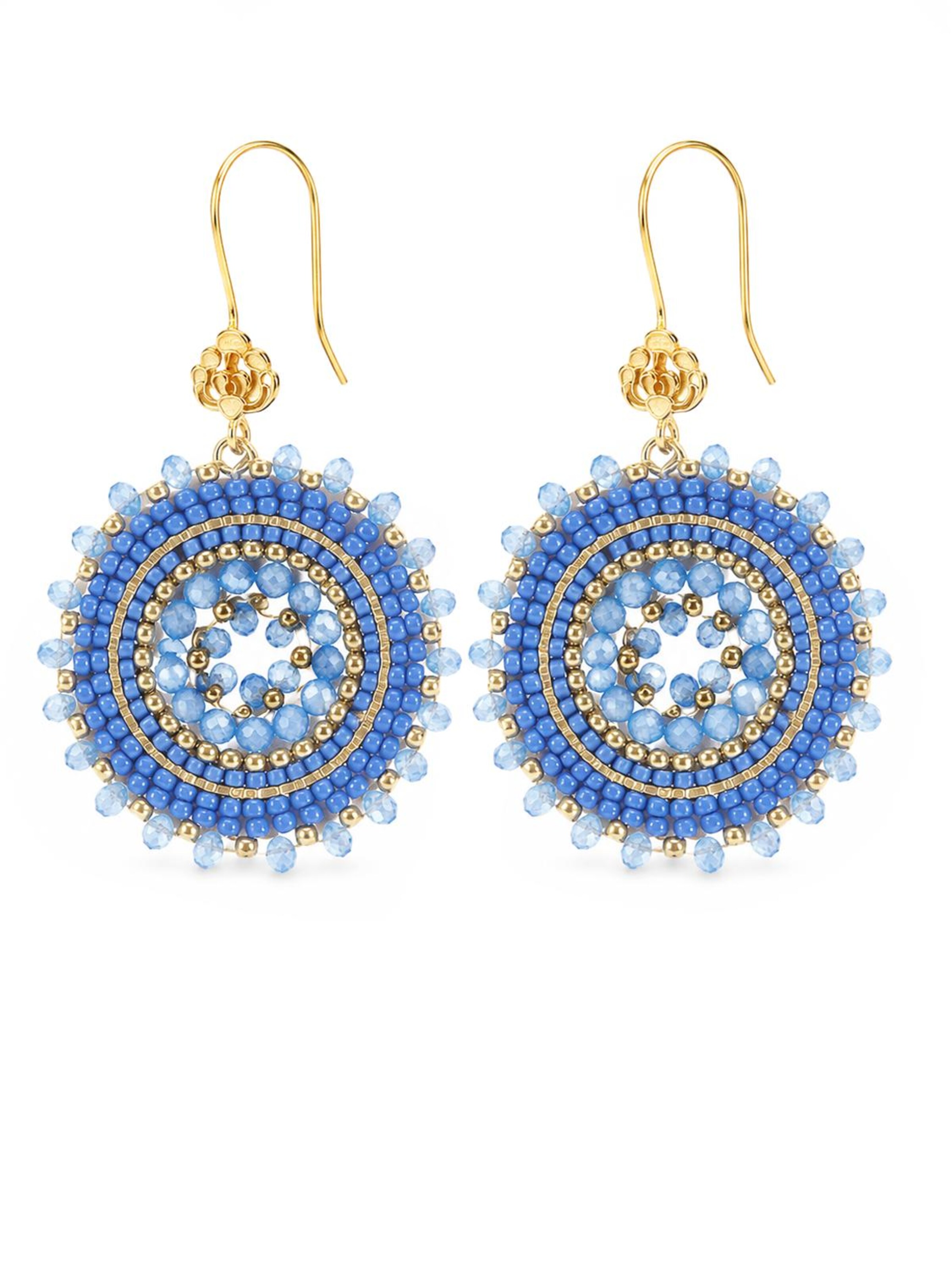 Alster Herz Earrings 'IBIZA HALO' in Blue: front