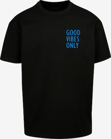 Merchcode Shirt 'Good Vibes Only' in Zwart: voorkant