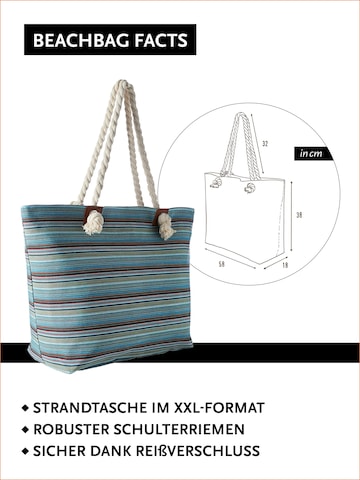 DonDon Beach Bag 'DonDon Strandtasche mit Reißverschluss Shopper Beach bag Badetasche - Paisley' in Blue