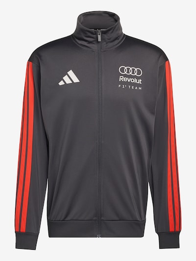 Sportinis džemperis 'AU DNA TT' iš ADIDAS SPORTSWEAR, spalva – grafito / raudona / balta, Prekių apžvalga