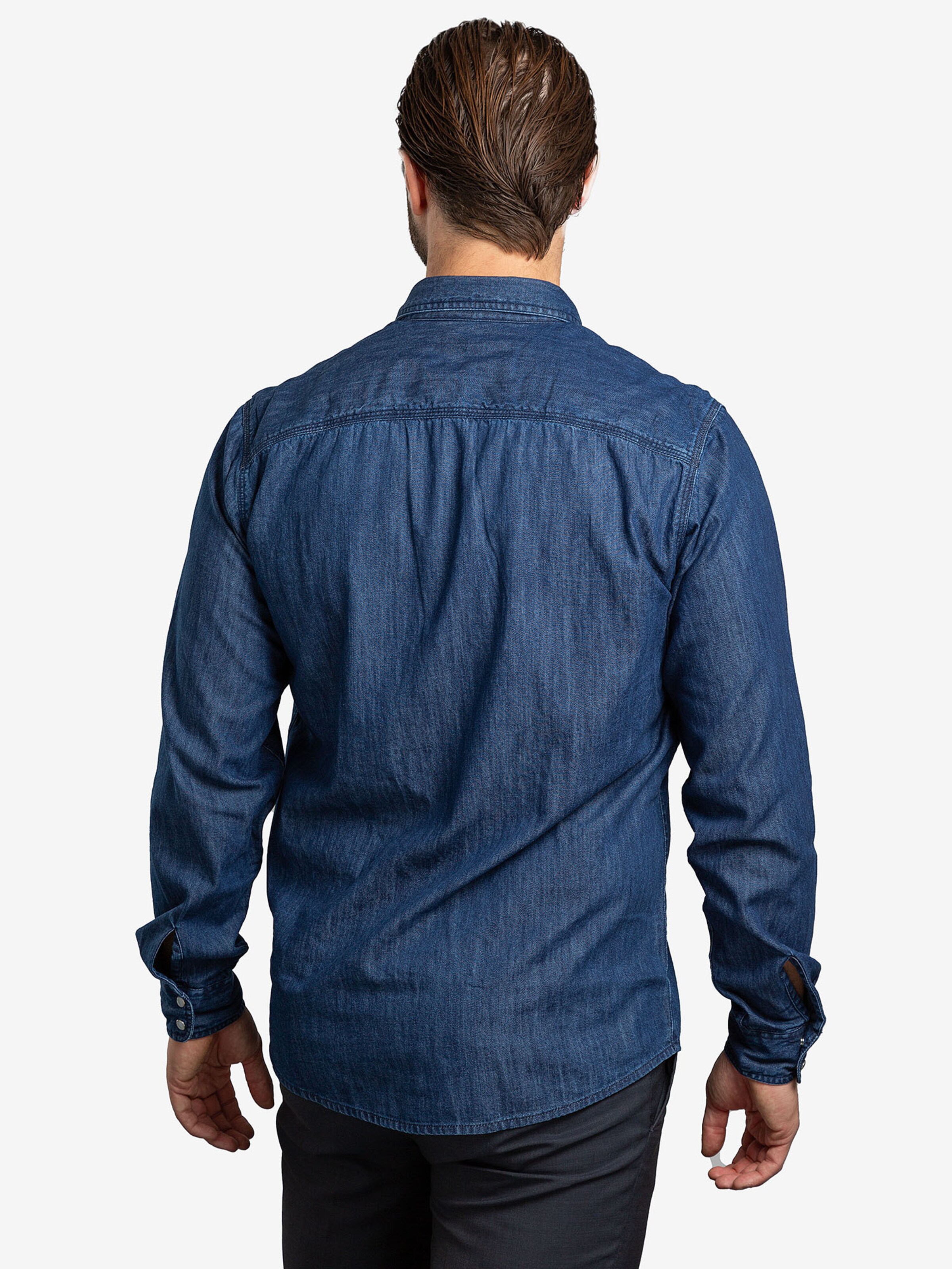 Checker - Ajuste regular Camisa ' Dynasty Denim ' en azul