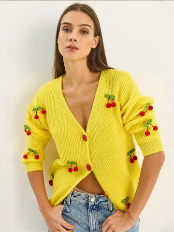 Bianco Lucci Strickjacke in Gelb