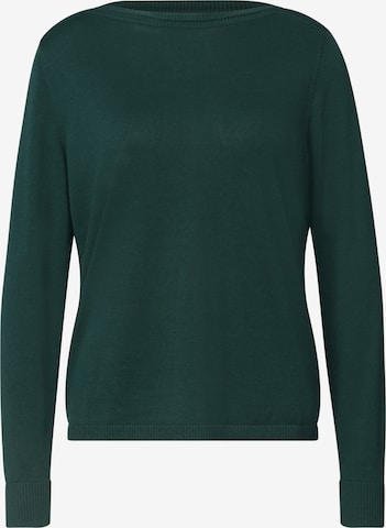 STREET ONE Basic Pullover mit U-Boot-Ausschnitt in Grün: Vorderseite
