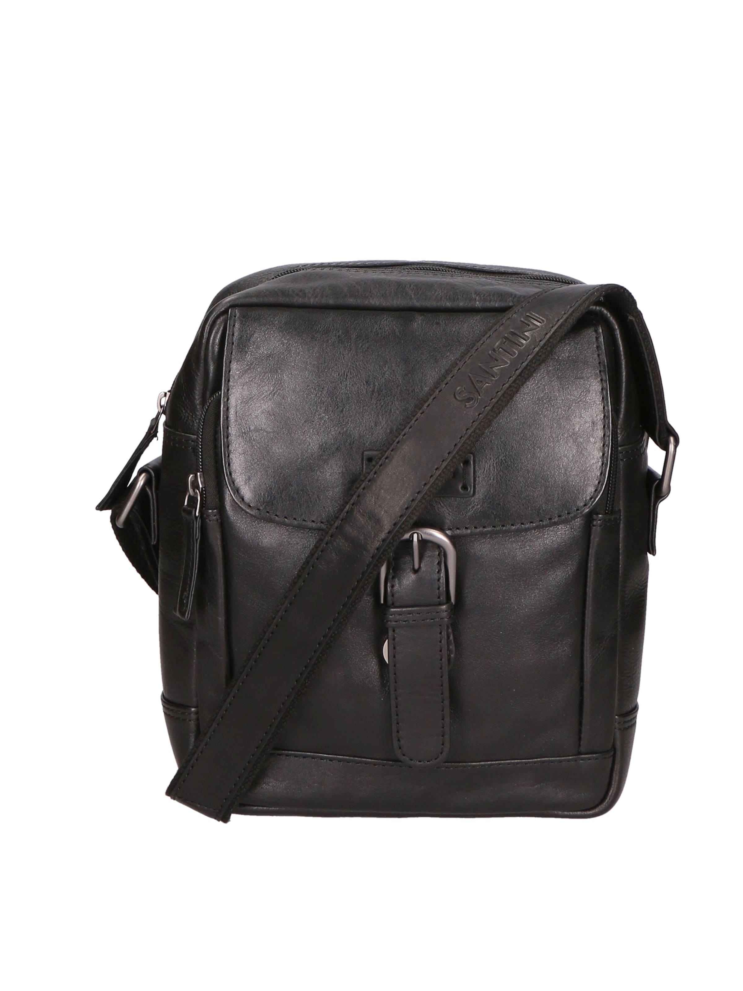 Santini Firenze Schoudertas in Zwart: voorkant