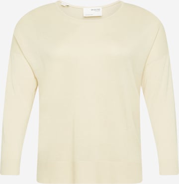 Selected Femme Curve Sweater 'Malli' in Beige: front