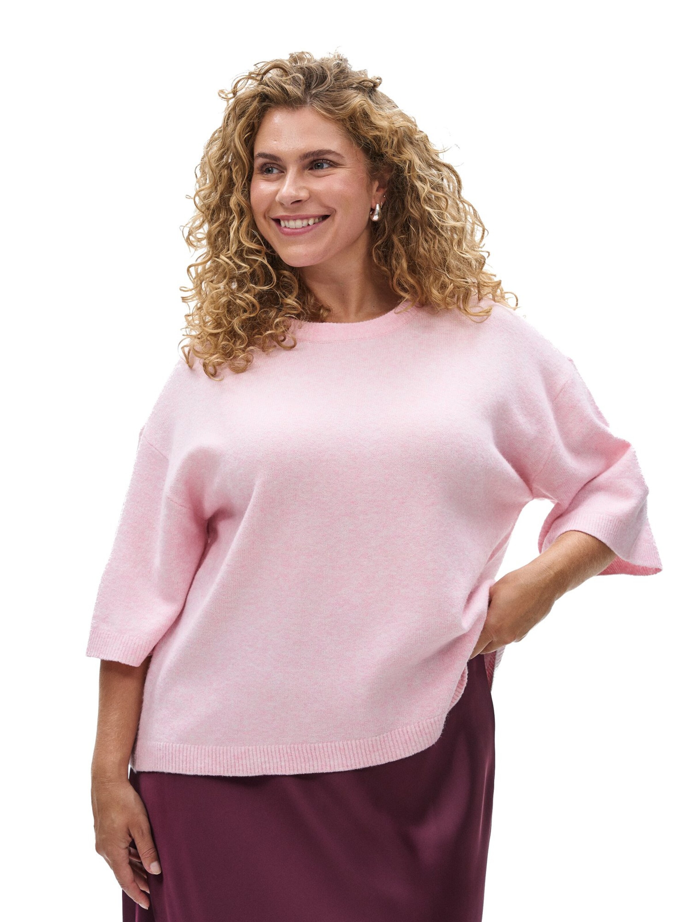 Pullover 'Cavista' di Zizzi in rosa: frontale
