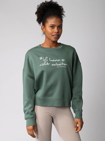 Sweat-shirt 'Ich kann so nicht arbeiten ' Watapparel en vert : devant