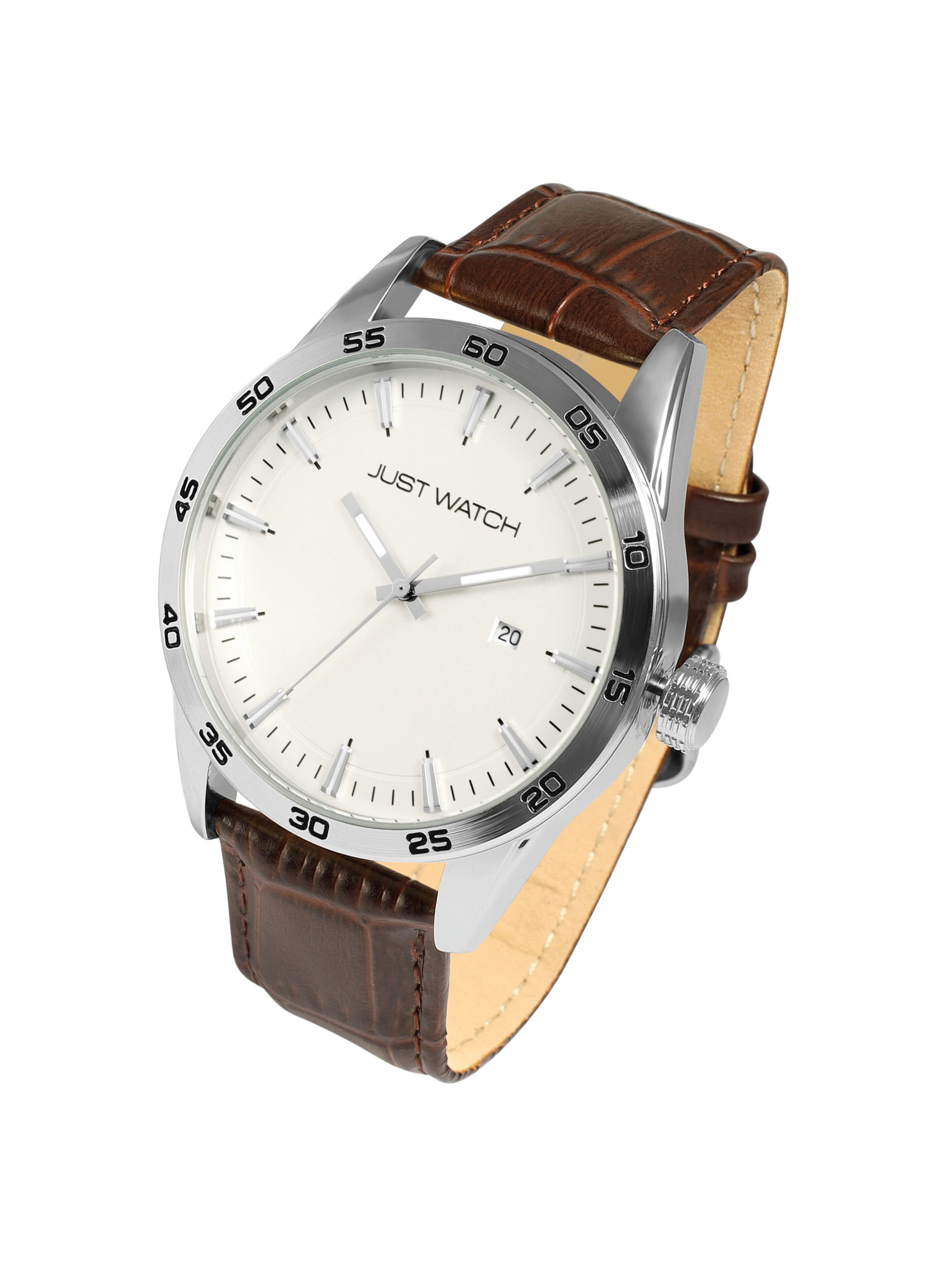Just Watch Analog Watch 'Datumsanzeige' in Brown: front