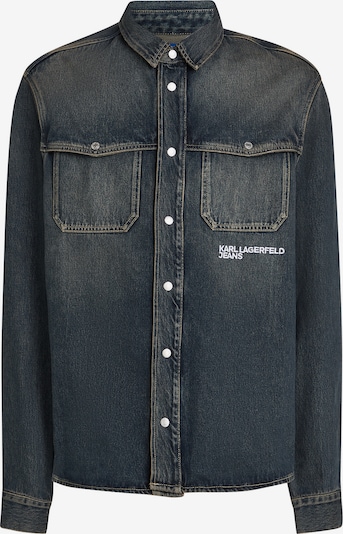 Marškiniai iš KARL LAGERFELD JEANS, spalva – tamsiai mėlyna / balta, Prekių apžvalga