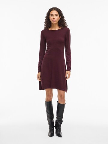 VILA Knit dress 'VIHELLIE' in Red