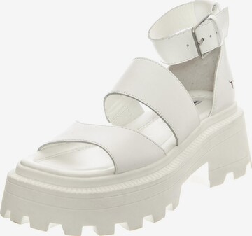Sandalo 'Reveal White Leather Sandals' di Windsor Smith in bianco: frontale