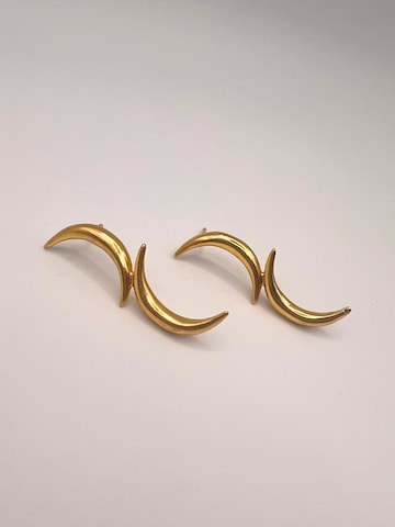 Les Reines Oorbellen 'Lunar Mirror' in Goud