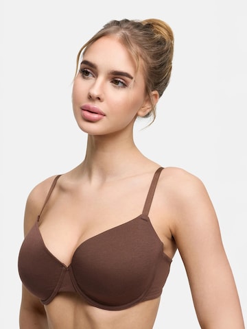 cfab by creamy fabrics T-shirt Bra 'Baumwoll T-Shirt-BH mit Bügel' in Brown