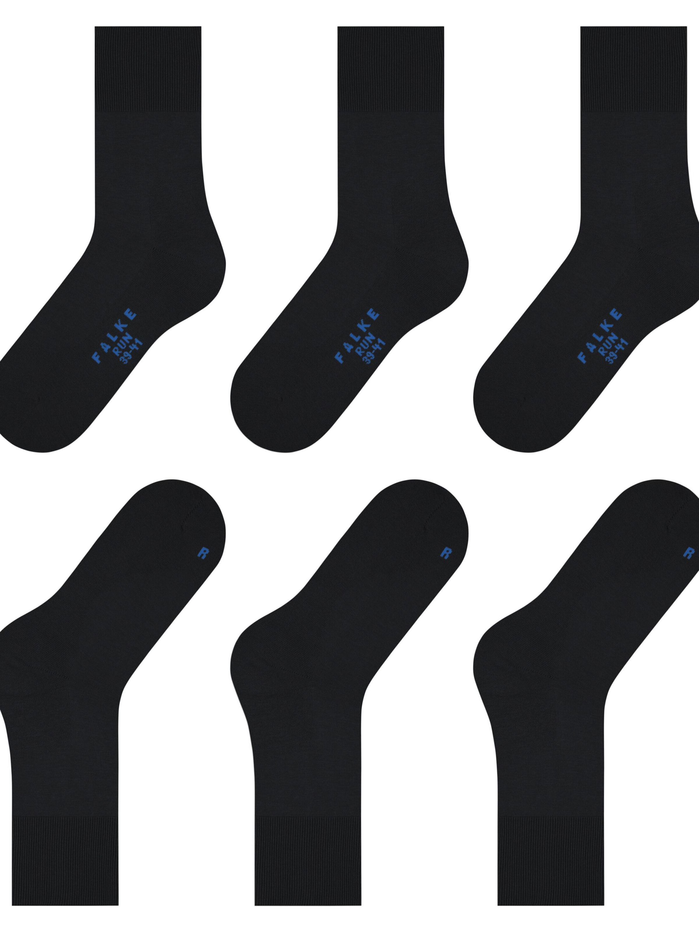 FALKE Socks 'Run 3-Pack' in Black