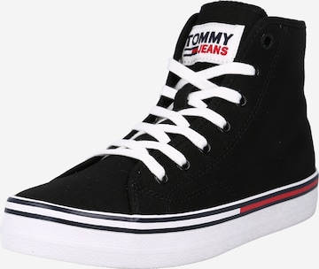 Tommy Jeans High-Top Sneakers in Black: front