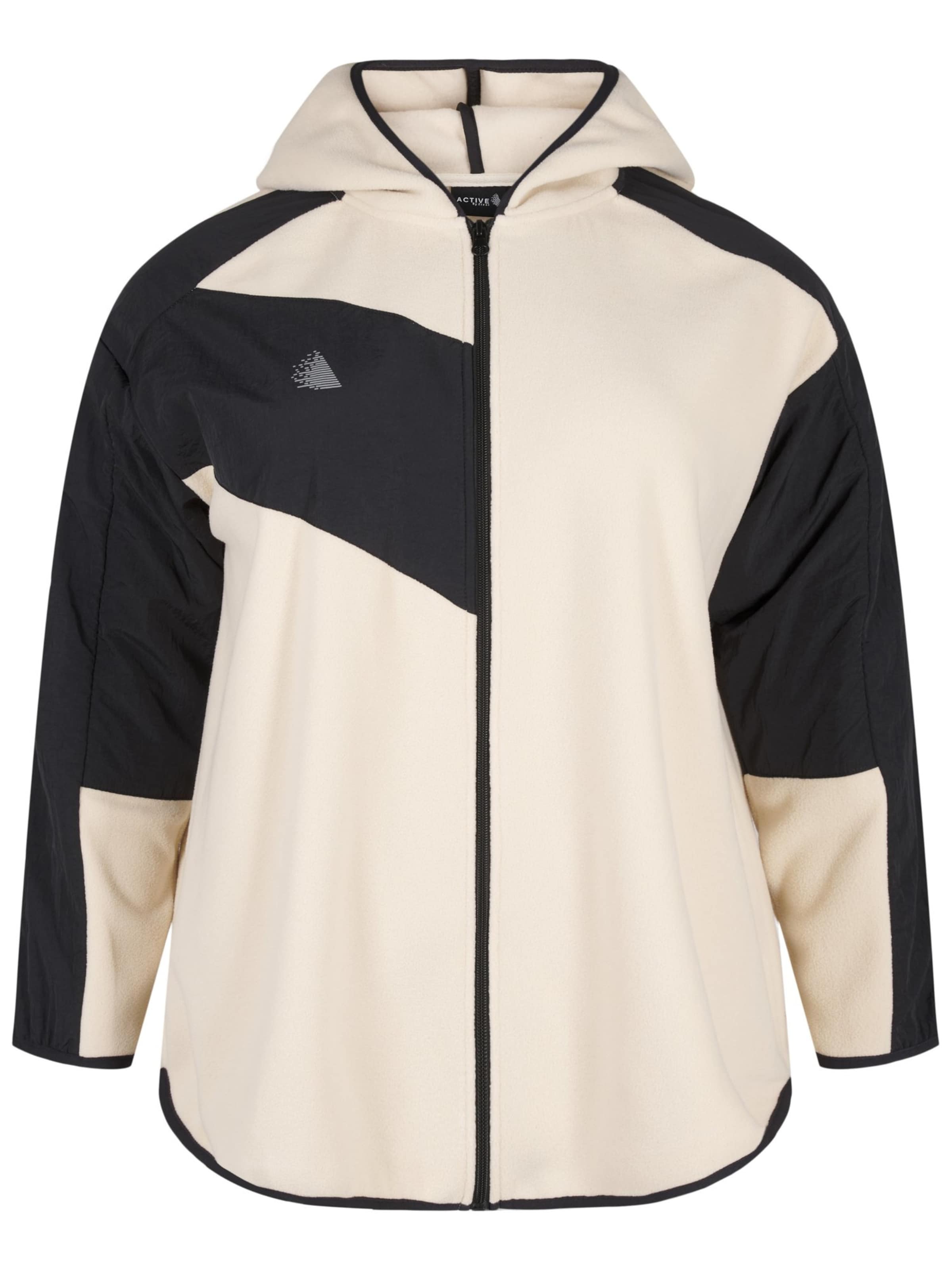 Active by Zizzi Λειτουργική ζακέτα φλις 'Aodi' σε μπεζ: μπροστά
