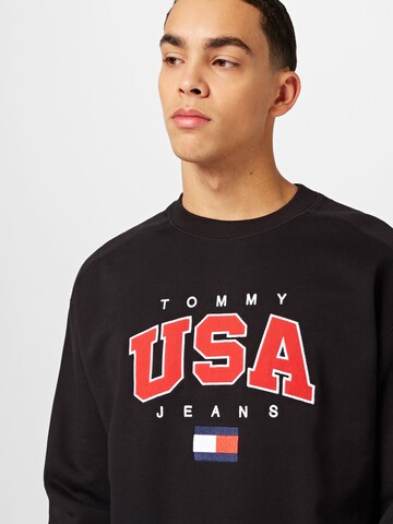 Tommy Jeans Sweatshirt 'USA' in Schwarz