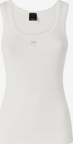 Haut 'PINKO CALCOLATORE CANOTTIERA COSTINA COTONE LOGO METAL canotta' PINKO en blanc : devant