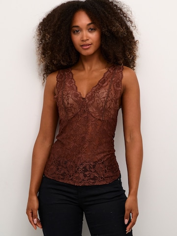 Cream Blouse in Brown: front