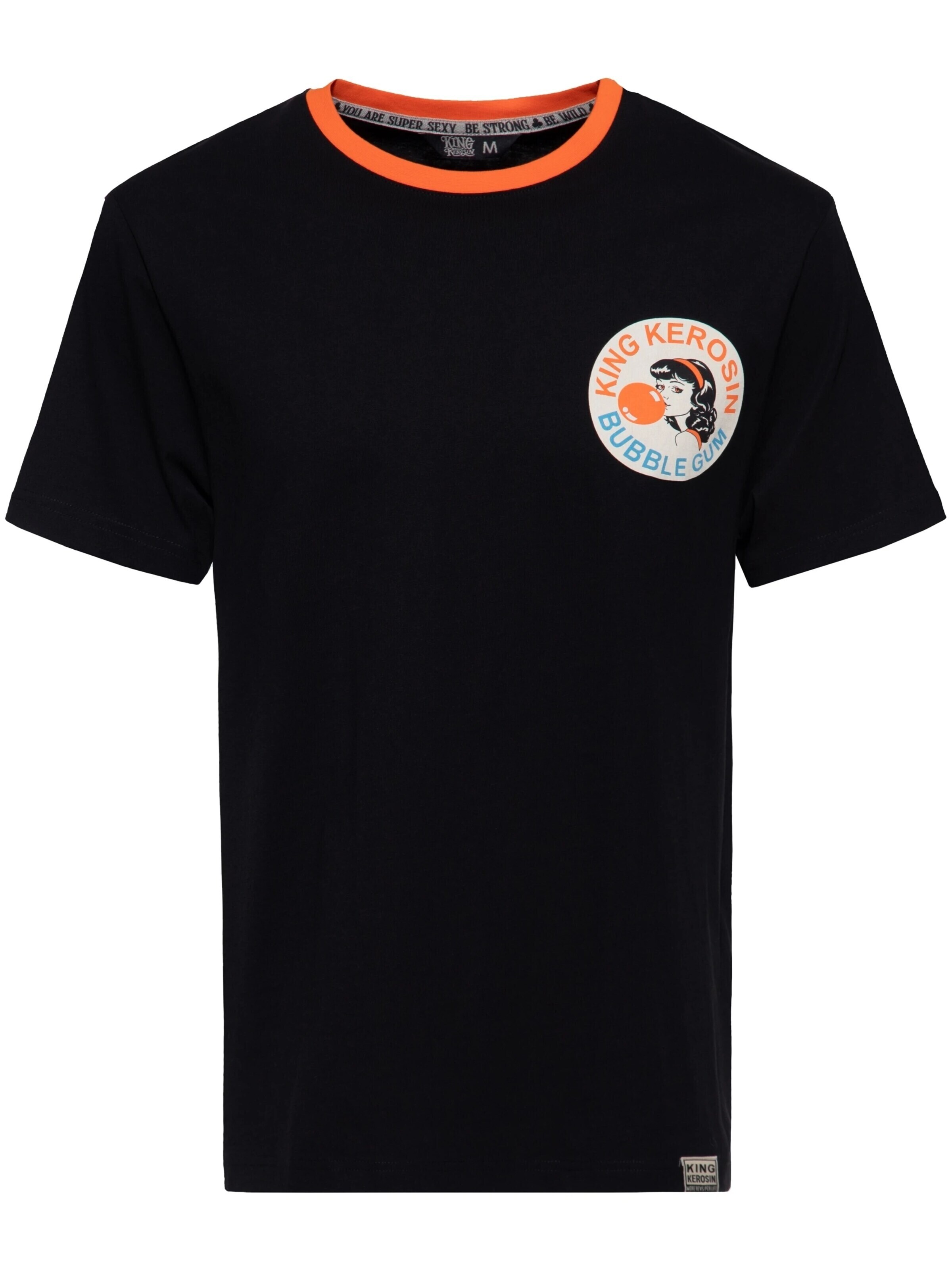 King Kerosin Shirt 'Bubble Gum' in Schwarz: Vorderseite