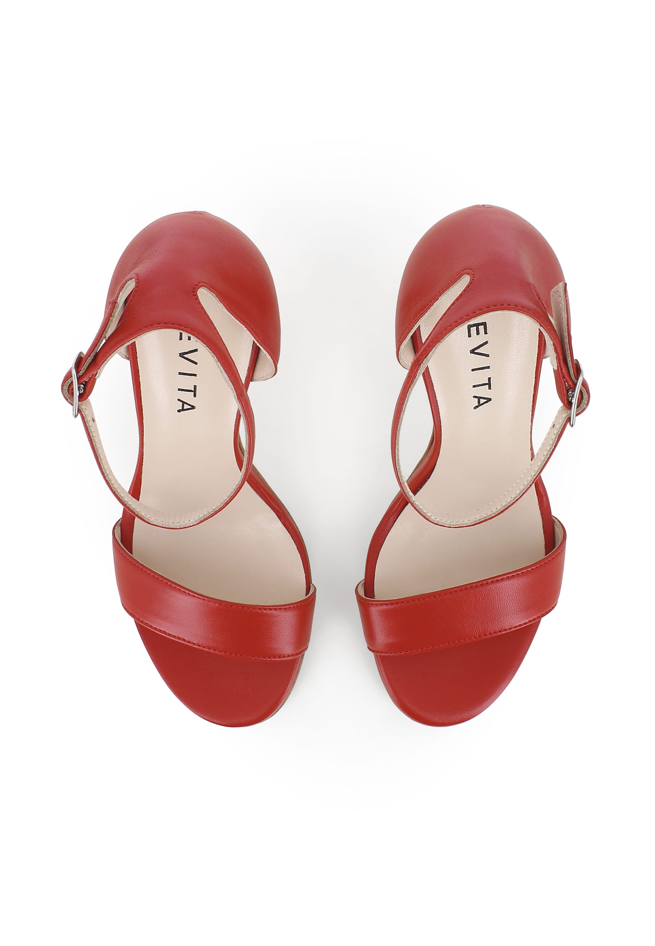 EVITA Sandalen met riem 'EVA' in Rood