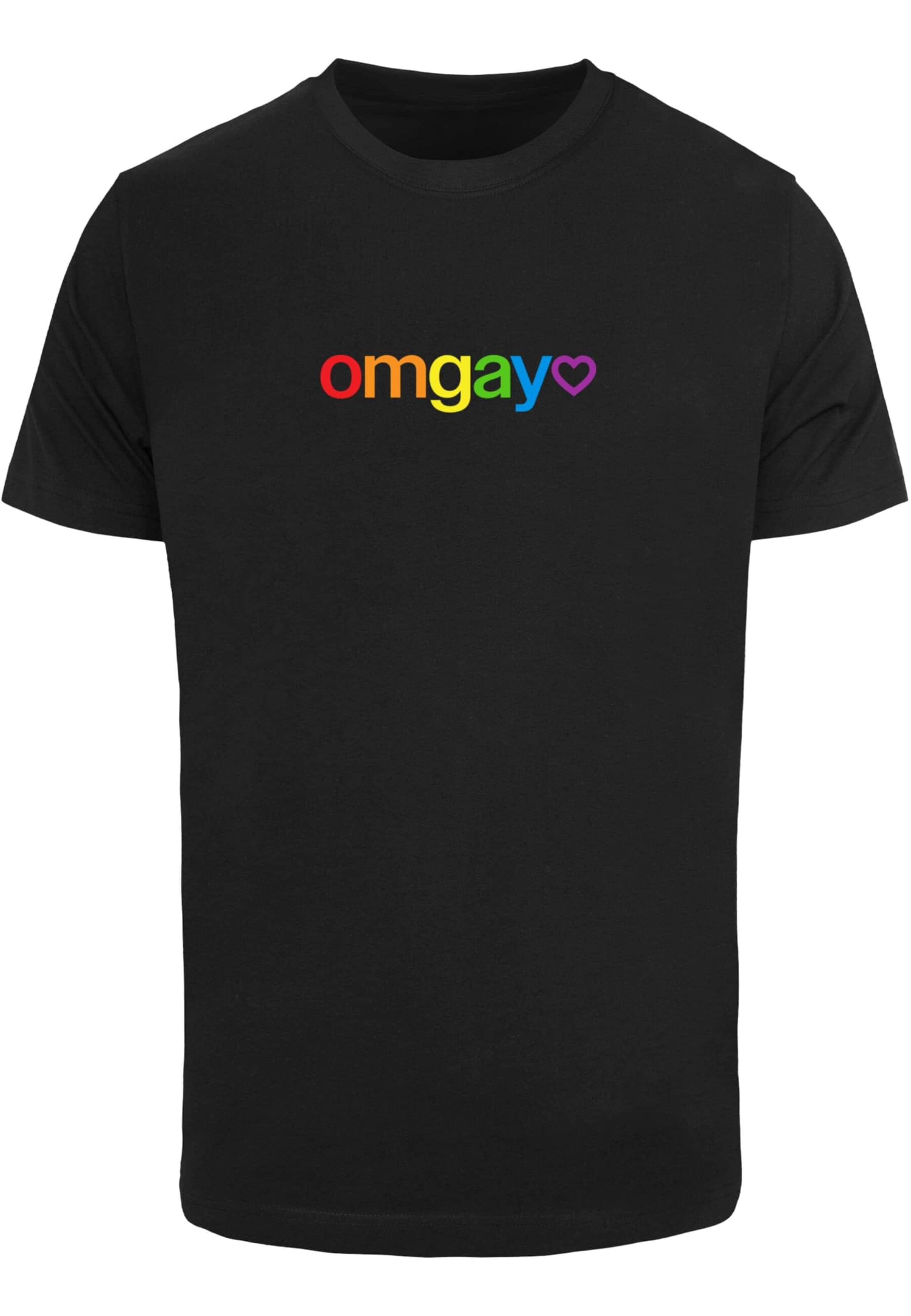 T-Shirt 'OMGay' Mister Tee en noir : devant