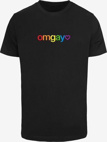 T-Shirt 'OMGay' Mister Tee en noir : devant