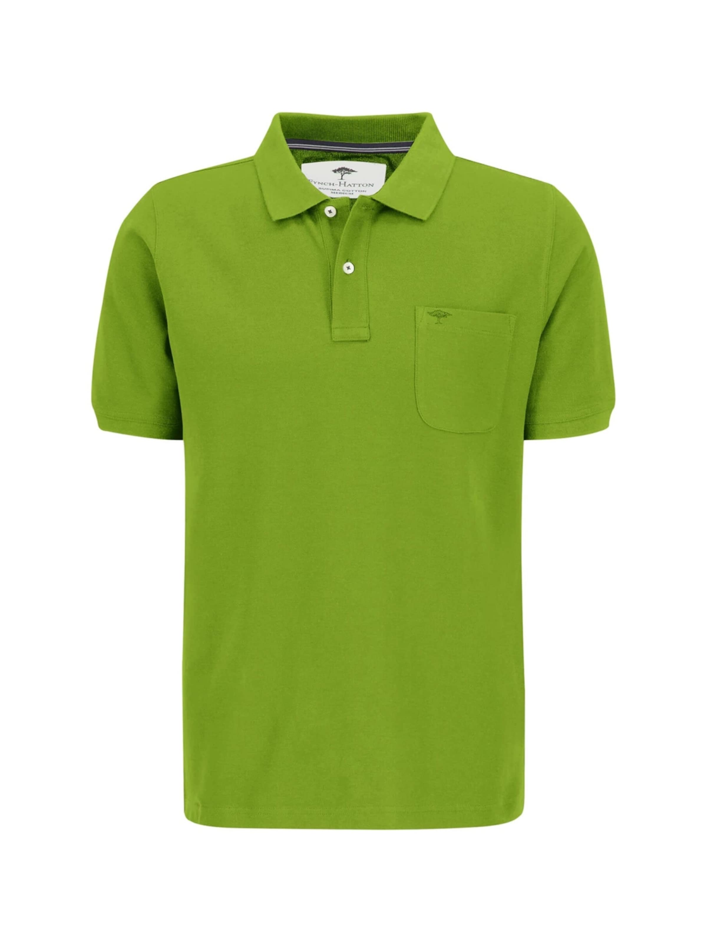 Fynch Hatton Shirt 'Poloshirt Piquê aus Baumwolle mit Brusttasche Hellgrün'‌‌‌‌‌‌‌‌‌‌ in Grün: Vorderseite