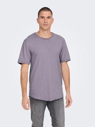 Only & Sons T-Shirt 'Benne' in Lila: predná strana