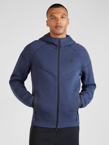 Nike Sportswear Zip-Up Hoodie 'TCH FLC' in Blue: front