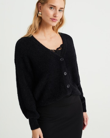 WE Fashion Knit cardigan in Black: front