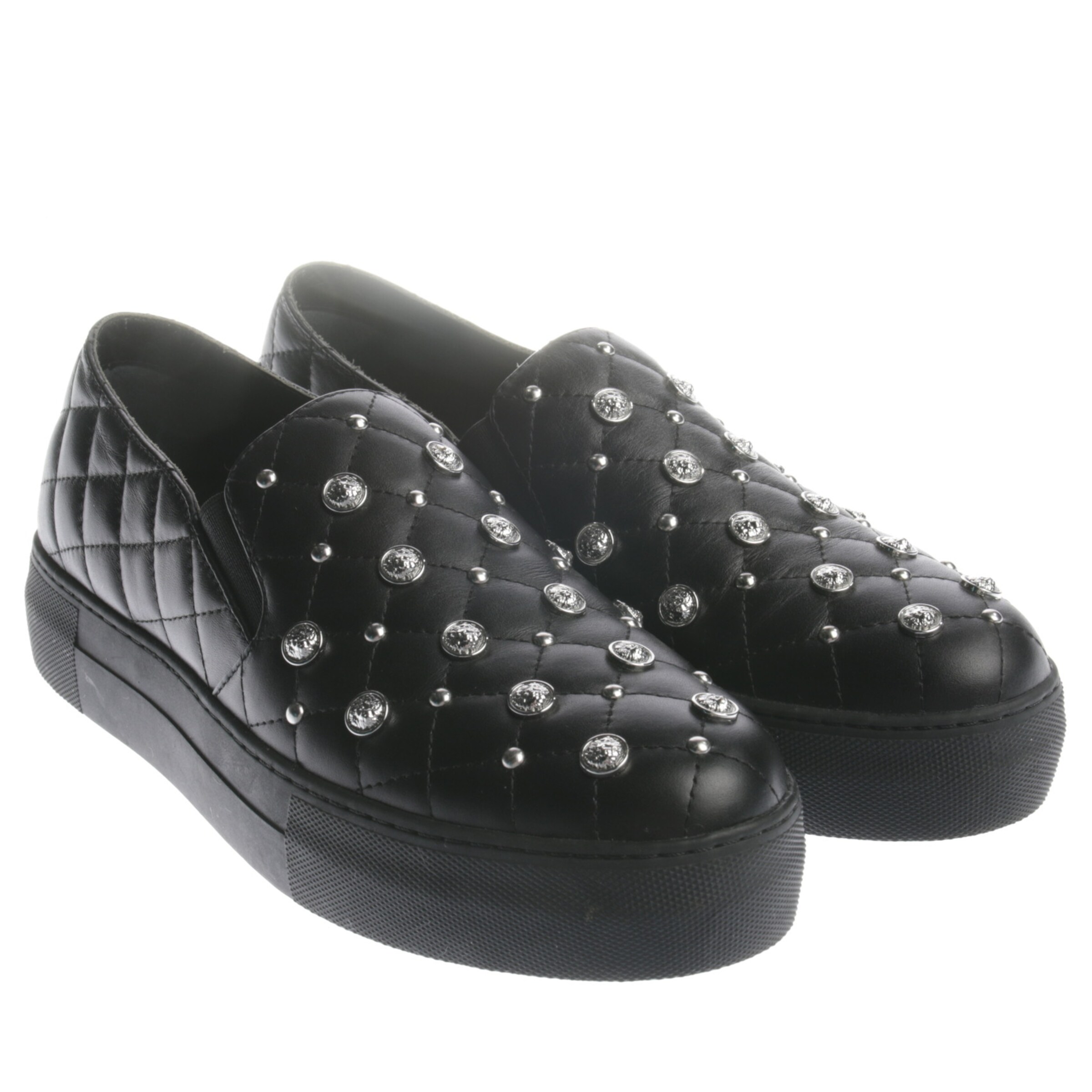 VERSACE Flats & Loafers in 37 in Black: front