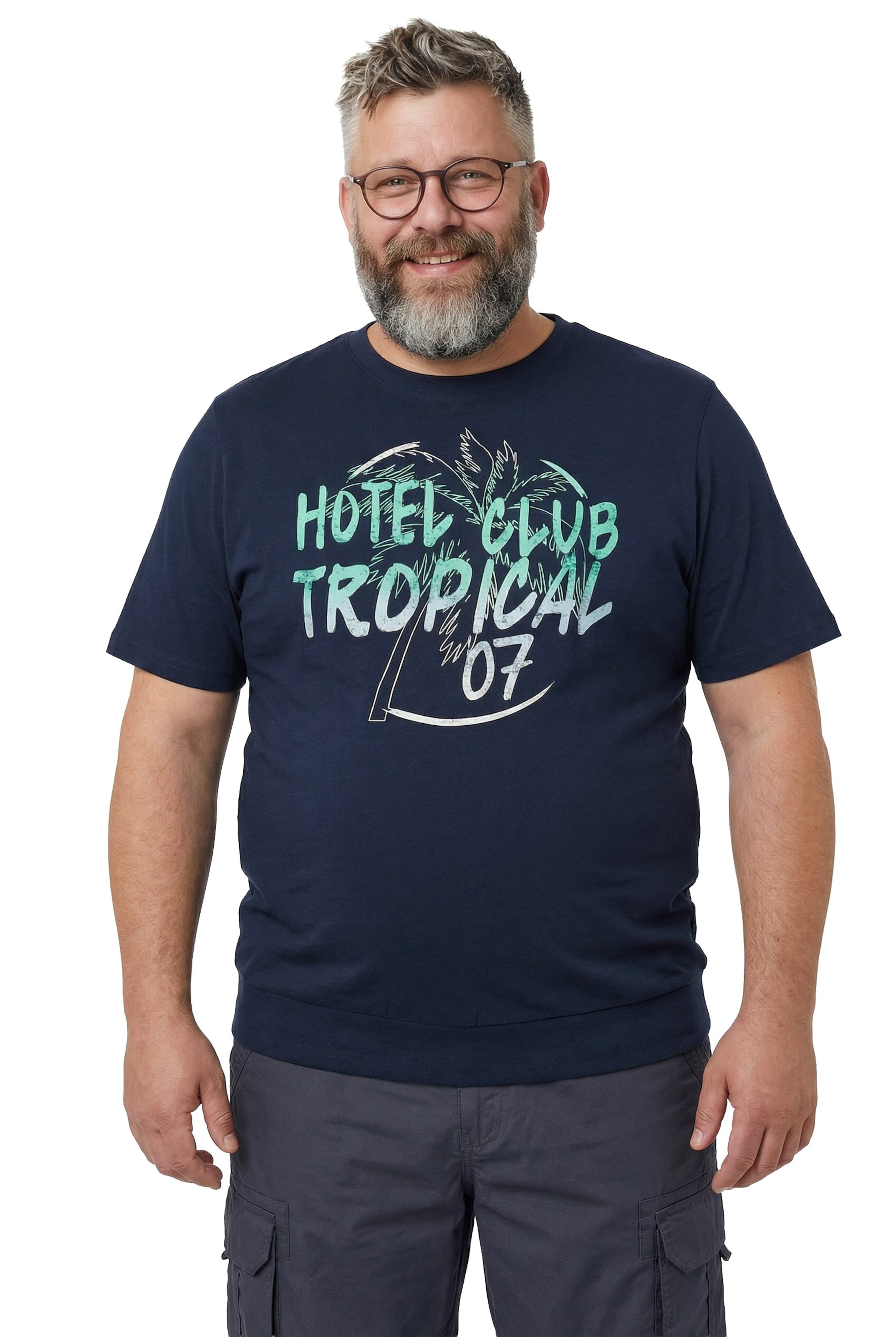 Men Plus Shirt in Blauw: voorkant