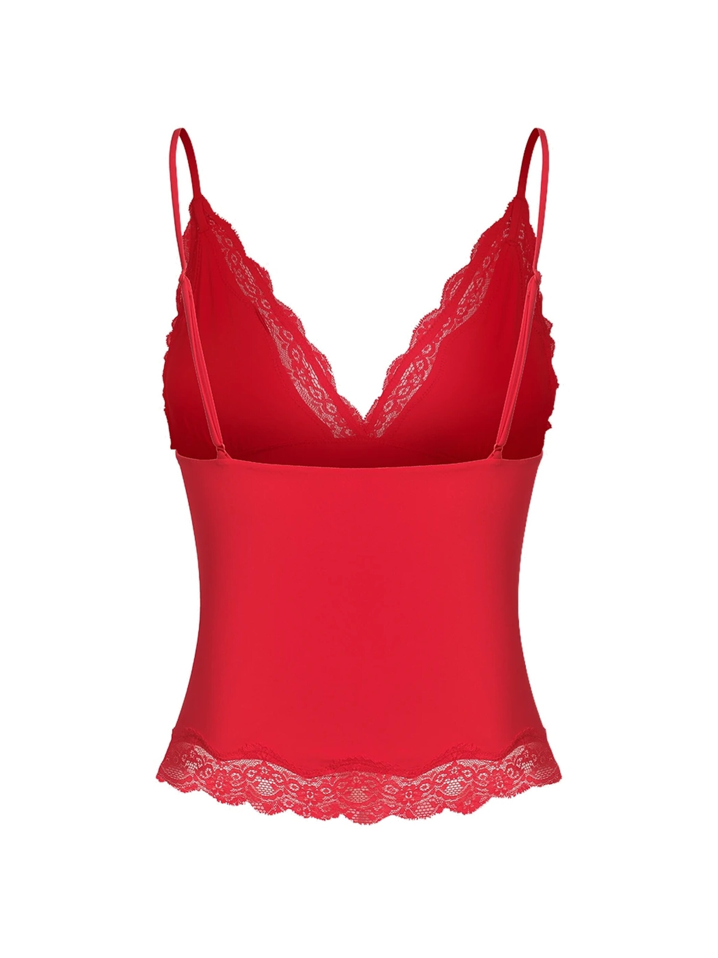 cfab Top 'Deep Neck Lace Top' in Rood